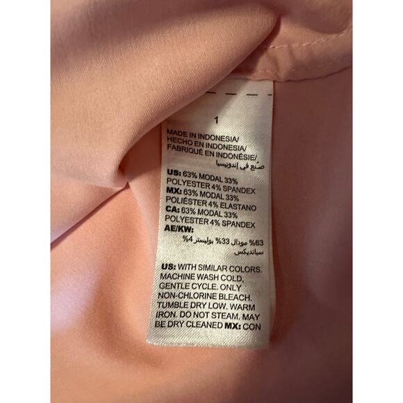 Chico's Blouse Top Women's Size 1 US 8/10 Peach Button Front Classic Career - Picture 6 of 7